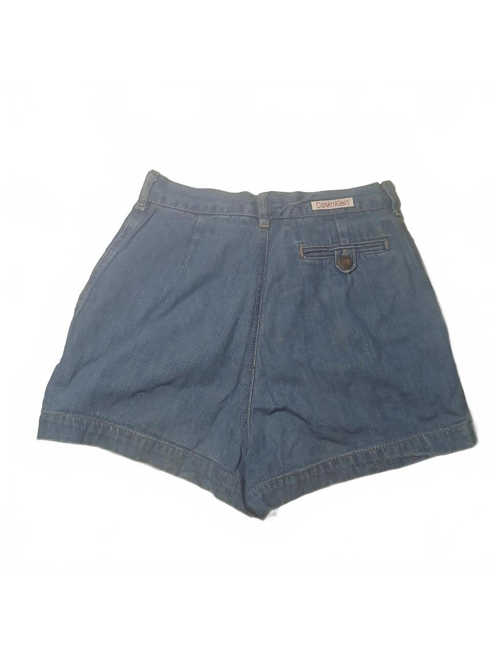 Calvin Klein Denim Shorts Womens Blue Cotton High Waist Vintage Casual Summer